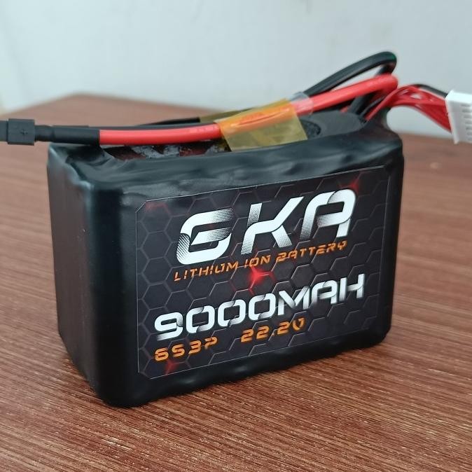 TERBARU - GKA Li-Ion Liion Battery batre 6S 6S3P 22.2V 9000mAh Drone FPV 100A