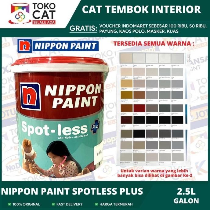 

NIPPON SPOTLESS PLUS CAT ANTI NODA TINTING (BISA REQUEST WARNA) 2.5 L ORIGINAL