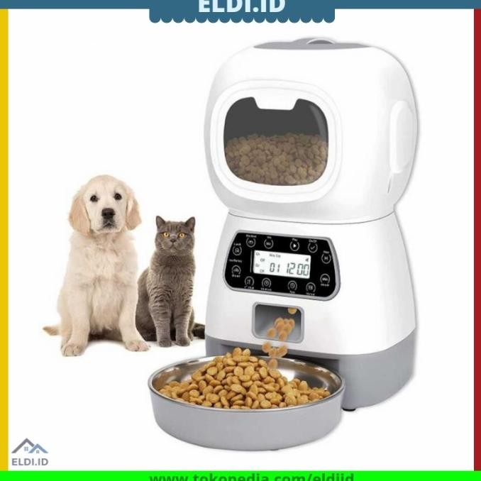 

SMART PET CAT DOG FEEDER FOOD DISPENSER 3,5L KUCING ANJING OTOMATIS ORIGINAL