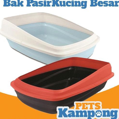 

BAK PASIR BESAR KUCING DENGAN TUTUP CAT LOVE RIMMED CAT PAN LARGE ORIGINAL