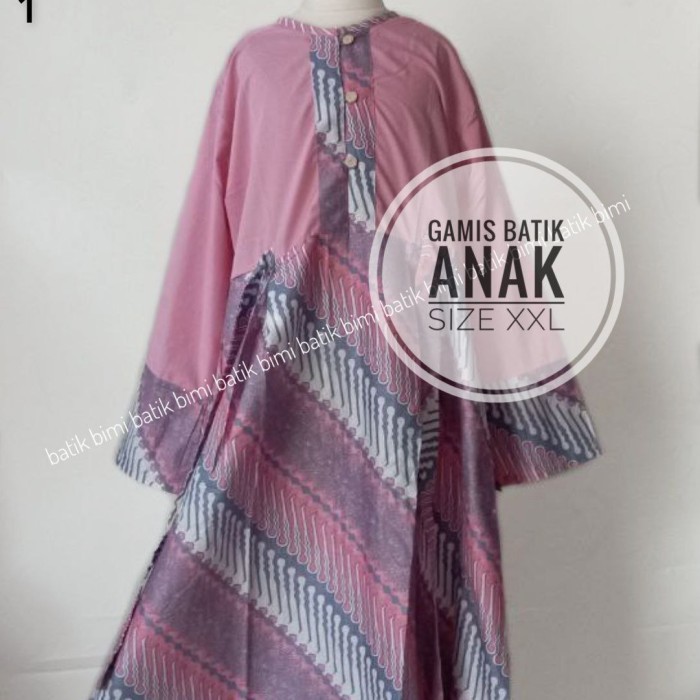 TERBAIK Gamis batik anak tanggung 11,12,13 tahun XXL