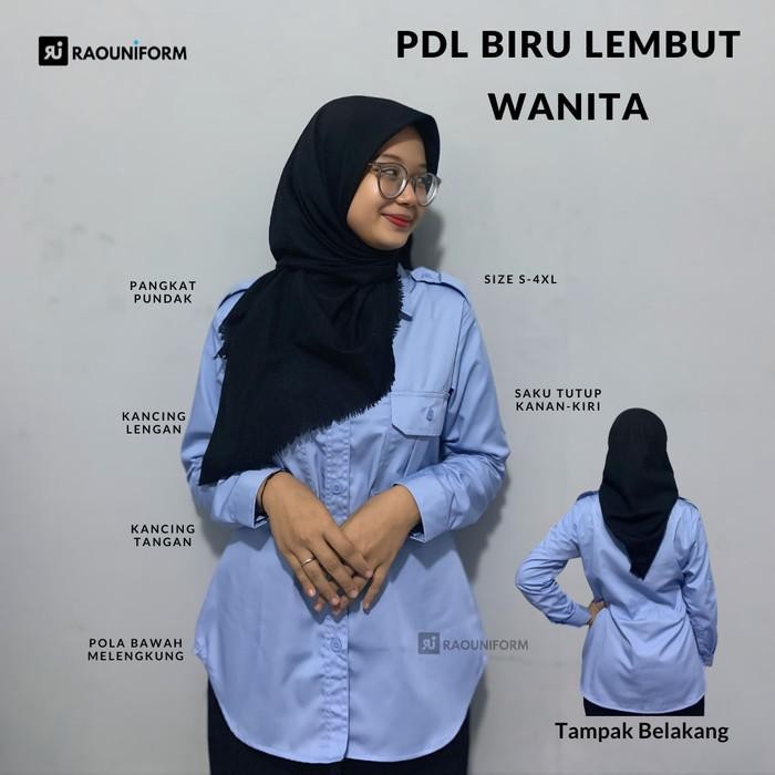 Kemeja Pdl Wanita/Baju Pdl Wanita/Seragam Pns Putih/Baju Pdl Custom Bordir