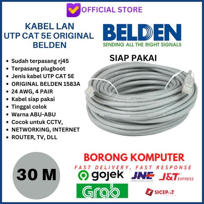 

KABEL LAN BELDEN CAT 5E 30 METER SIAP PAKAI ORIGINAL BELDEN ORIGINAL