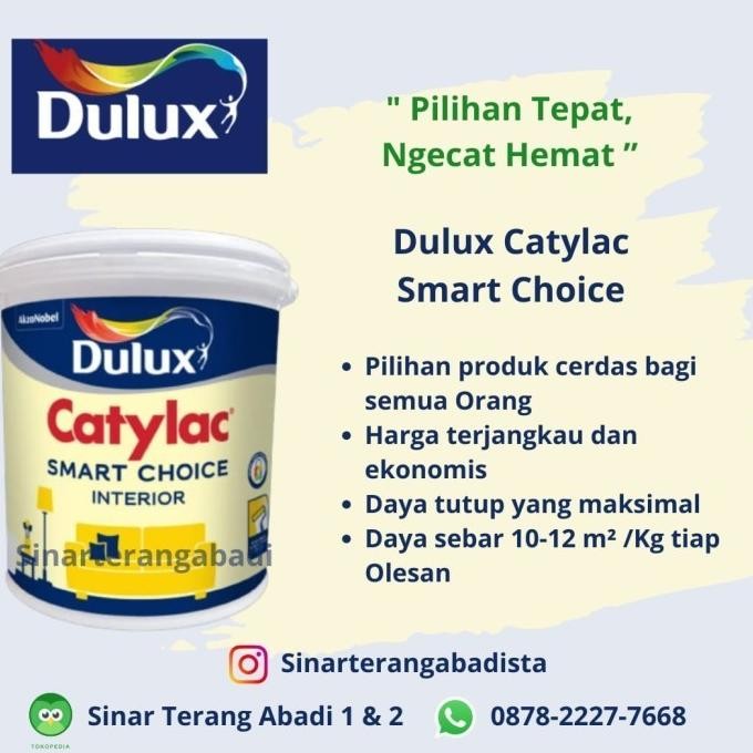 

CAT TEMBOK INTERIOR CATYLAC SMART CHOICE CHRYSAN WHITE ( TIN-TING) ORIGINAL