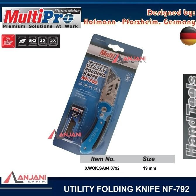 

Berkualitas MULTIPRO PISAU CUTTER LIPAT NF-792 19 mm CUTER UTILITY FOLDING KNIFE