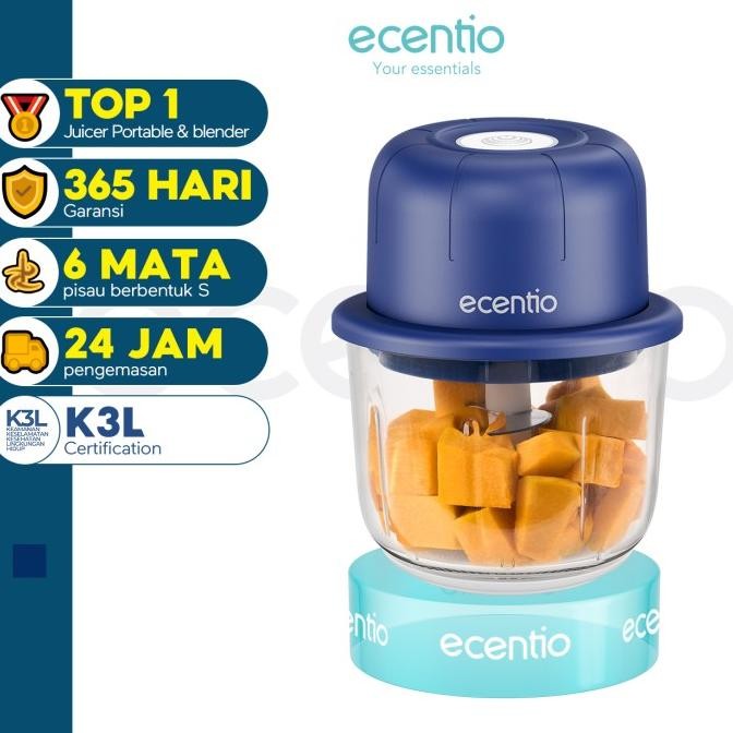 

Berkualitas ecentio Kaca Mini Chopper Blender Portable 6 pisau 350ml Bumbu kapsul Alat 304 stainless steel Penggiling daging mpasi bayi Food Processor kecil Dapur perabotan dengan kaca tebal