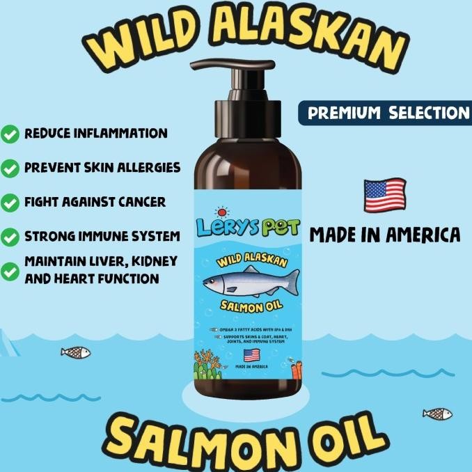 

WILD ALASKAN SALMON OIL | VITAMIN HEWAN | FOR DOG & CAT | LERYSPET ORIGINAL