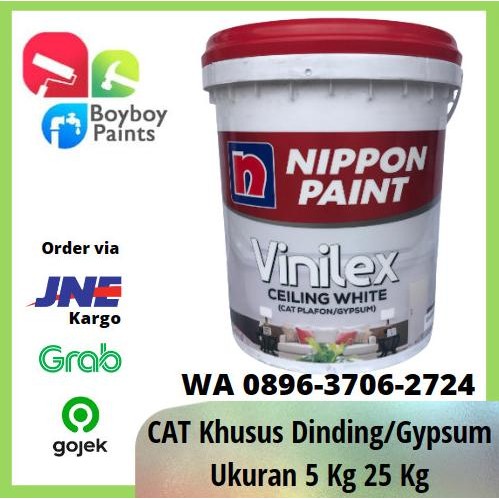 

NIPPON VINILEX CEILING WHITE 001 CAT PLAFON GYPSUM PAIL 25 KG ORIGINAL