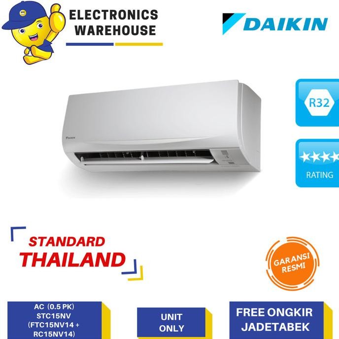 new daikin ac split thailand 1/2 pk stc15nv ftc15nv14 rc15nv14 - unit saja