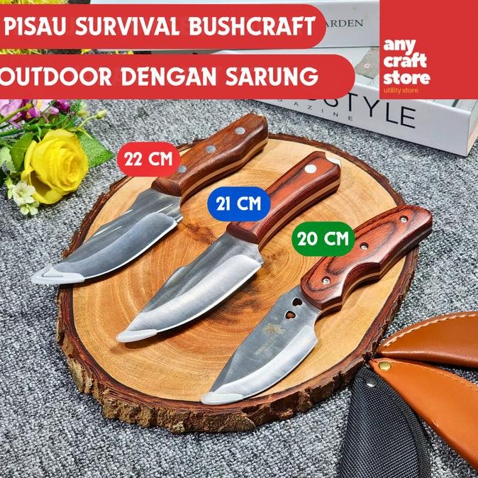 

Berkualitas Pisau Survival Camping Bushcraft Stainless Steel 4CR13 Dengan Sarung