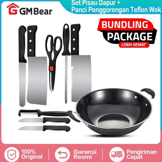 

Berkualitas (BUNDLING) GM Bear Pisau Set 1068 + Wajan Penggorengan 1070