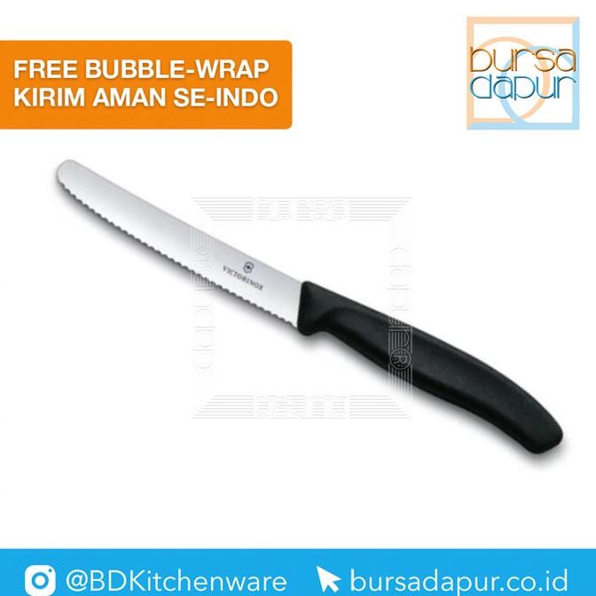 

Berkualitas Pisau Gerigi 6.7833 Victorinox Tomato&Table Knife Wavy Edge 11cm