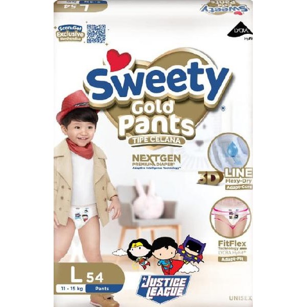 Popok bayi sweety gold pants L54 sweety popok sweety L 54 diapers