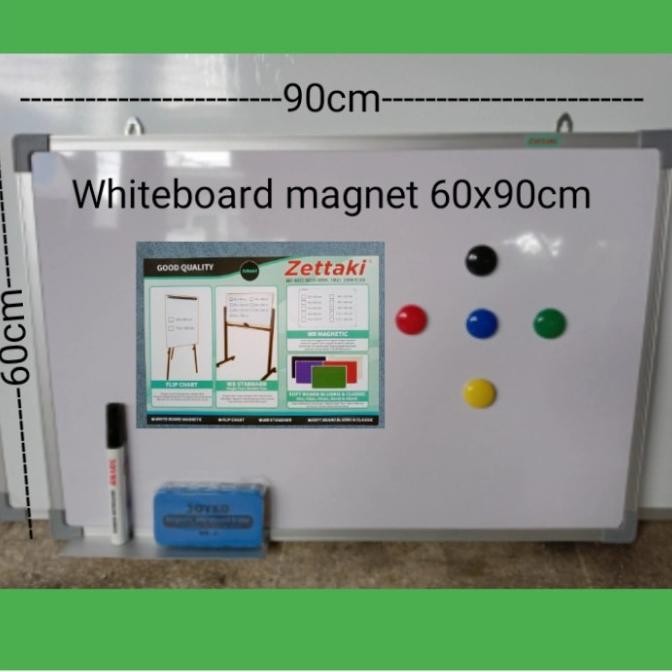

NEW PAPAN TULIS WHITEBOARD MAGNET GANTUNG SINGLE FACE ZETTAKI 60X90CM