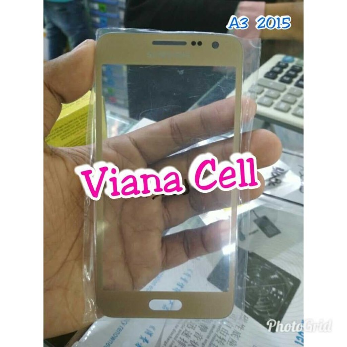 KACA LCD KACA DEPAN KACA TOUCHSCREEN SAMSUNG A300 A3 2015 ORI. GOLD