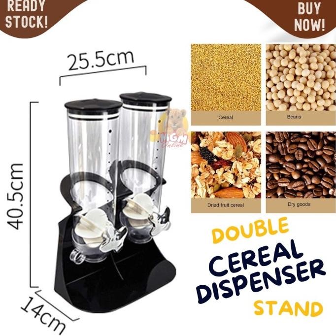 

TERLARIS - double cereal dispenser 500g sereal snack kacang biji kopi STAND