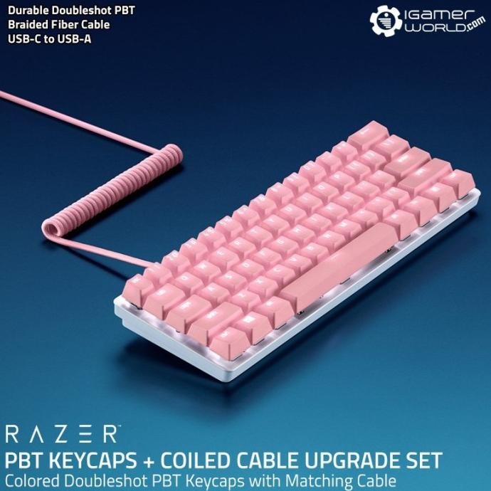 NEW Razer PBT Keycaps + Coiled Cable Upgrade Set for Mechanical Keyboard