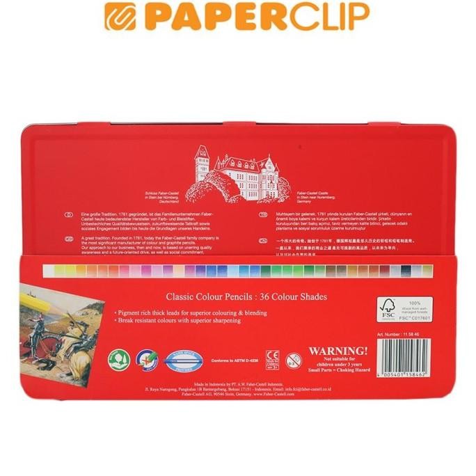 

PENSIL WARNA FABER CASTELL CLASSIC 115846 36C TIN CASE