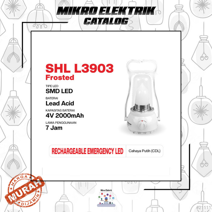 Emergency Lamp Surya SHL L-3903 Frosted