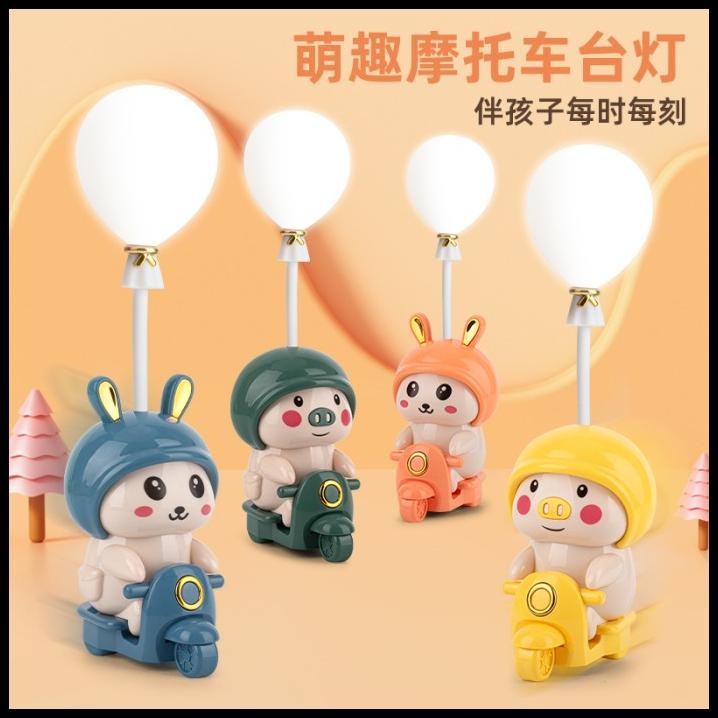 

Lampu Meja Rabbit Balon Motor Belajar Rautan Pensil Led Cute Lamp