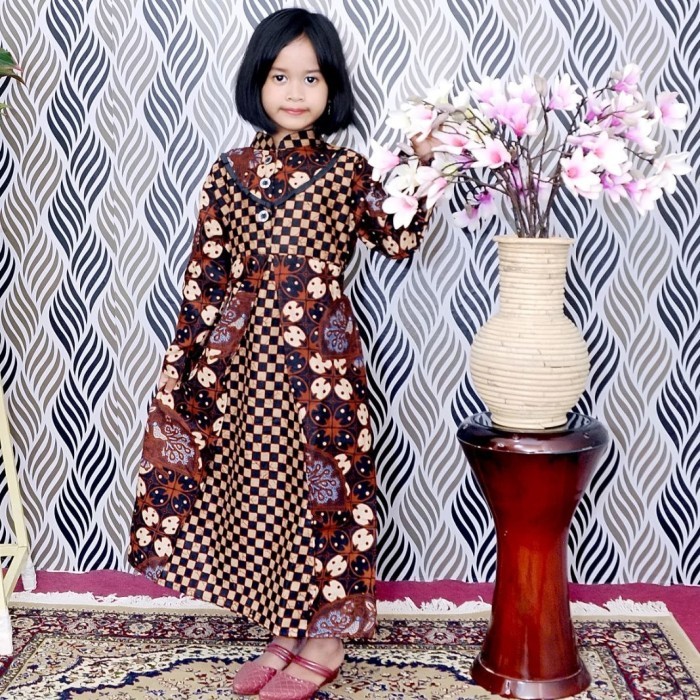NEW GAMIS BATIK ANAK PEREMPUAN BAHAN KATUN BATIK PEKALONGAN
