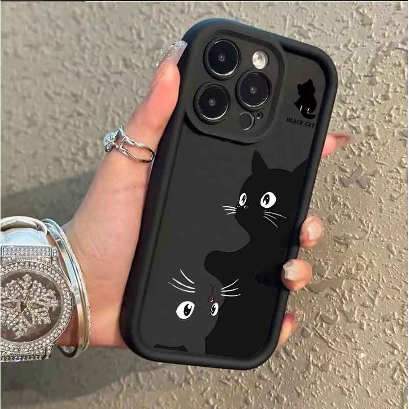 Candy Hitam Unik Kucing Softcase Casing Hp Oppo 12 Pro Plus 5G C67 C63 C65 C61 C3 C53 C25S 10 Pro Pl