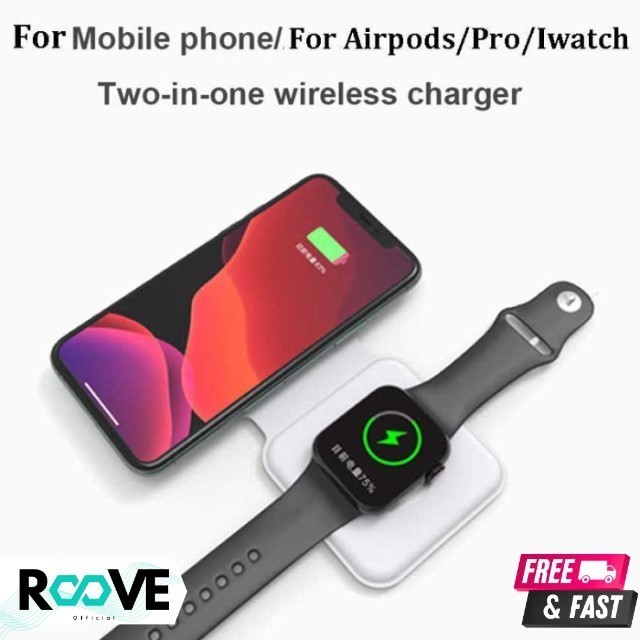 TERBARU Charging Dock 2 in 1 charger for iPhone apple watch iwo docking stand