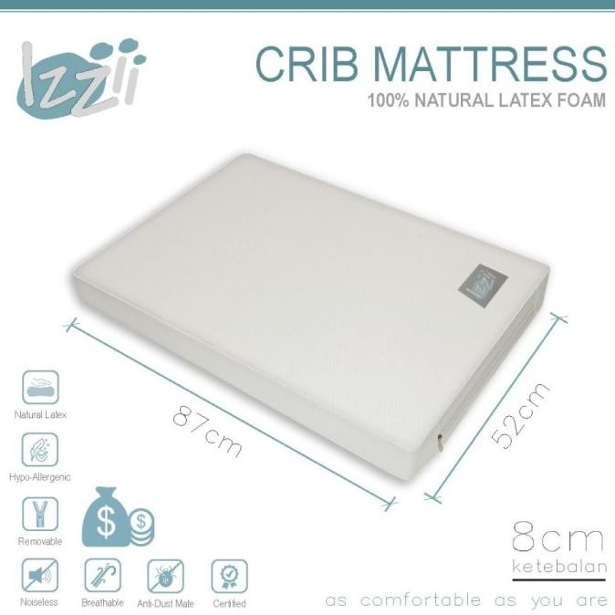 

TERSEDIA IZZII NATURAL LATEX FOAM CRIB MATTRESS FOR JOIE KUBBIE 87 X 52 X 8CM