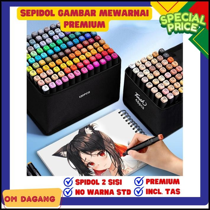 

80 Pcs Spidol Sepidol Gambar Warna Warni 1 Set Lengkap Murah Art Anak