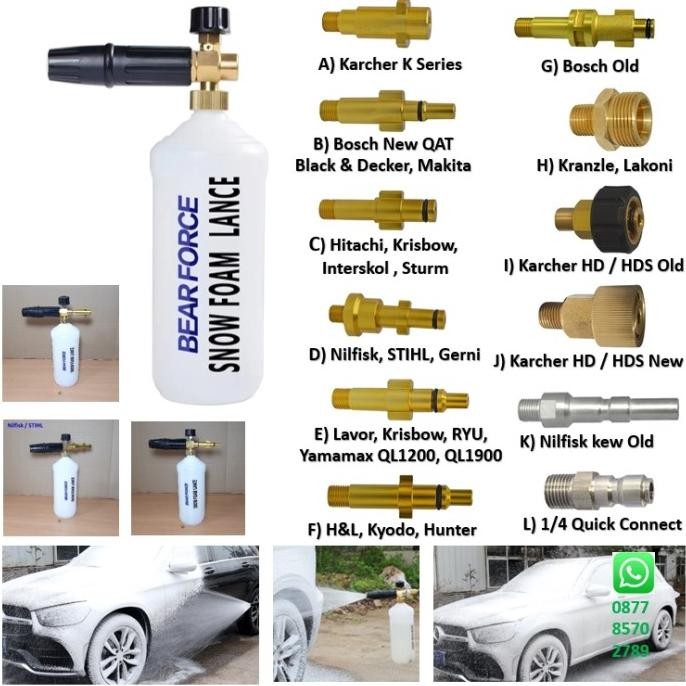 

TERSEDIA BEARFORCE SNOW FOAM LANCE NOZZLE CANNON PRO FOR KARCHER NILFISK BOSCH