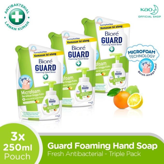 

TERSEDIA BIORE GUARD FOAM FRESH 250ML POUCH TRIPLEPACK - SABUN CUCI TANGAN