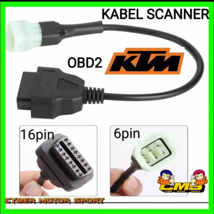 TERBARU kabel scanner motor KTM 6pin. kabel diagnosa motor ktm ke obd2 PROMO