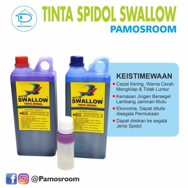 

Terlaris Pamosroom Tinta Spidol Permanent Kitta Swallow Biru Violet Free Botol - Biru New