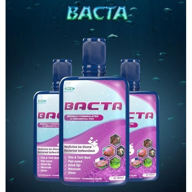 Bacta Liquid 100Ml Antibiotik Infeksi Bakteri Untuk Ikan Koi Koki Hias