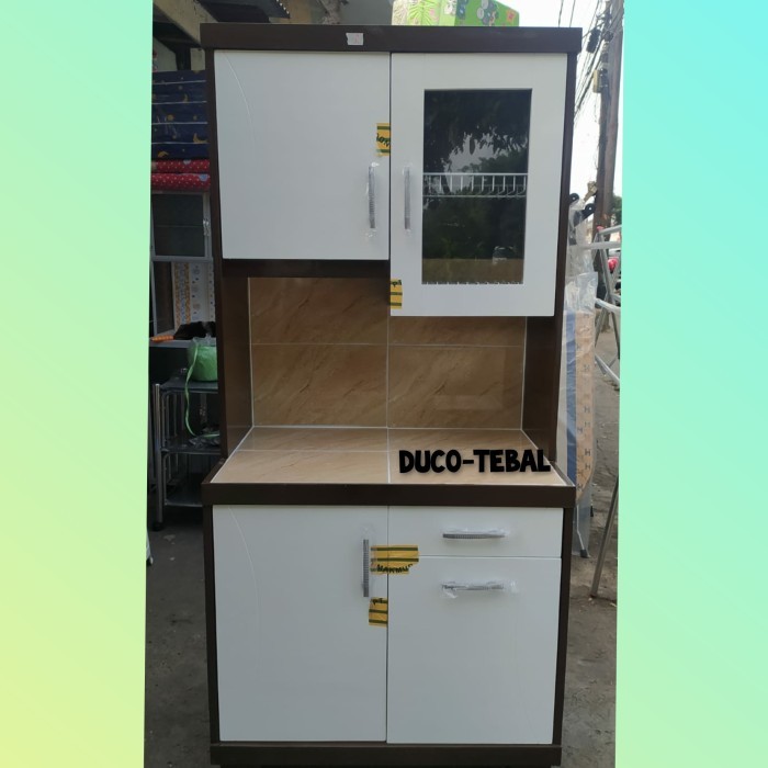 TERBARU LEMARI DAPUR / RAK PIRING / RAK PIRING KAYU 2 PINTU DUCO ( TEBAL ) HOT SALE