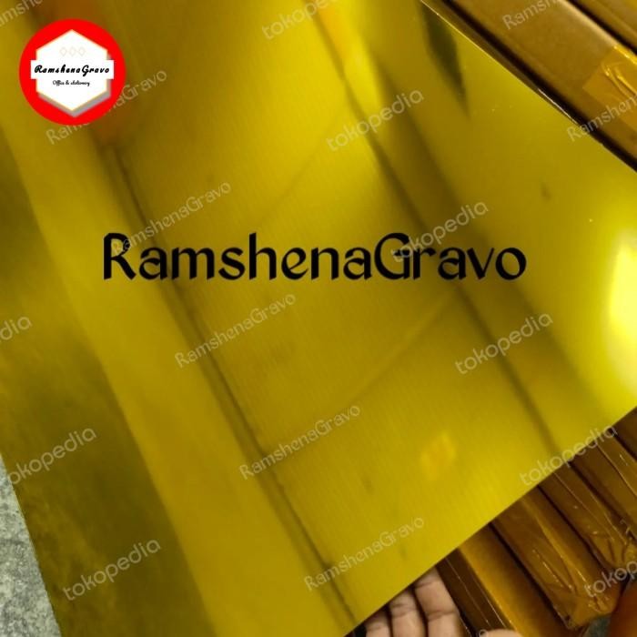

Gravoply Gold Mirror/ Bahan Gravir / Laser /Router / 30Cm X 40Cm