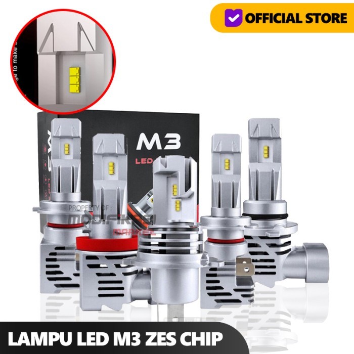 TERBARU Lampu LED M3 Luxeon ZES Chip H1 H3 H4 H7 H11 HB3 HB4 Ultra Bright 60W