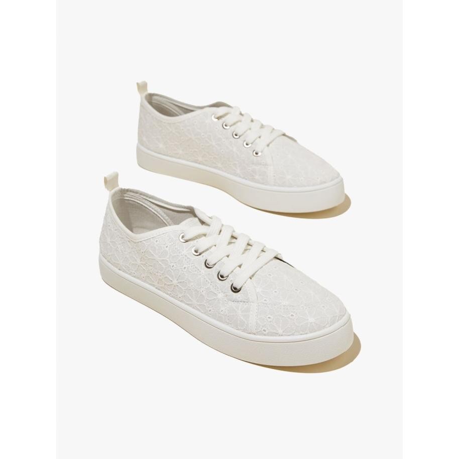 Jual Rubi -  Sneakers Wanita - Saylor Lace Up Plimsoll - White Broderie