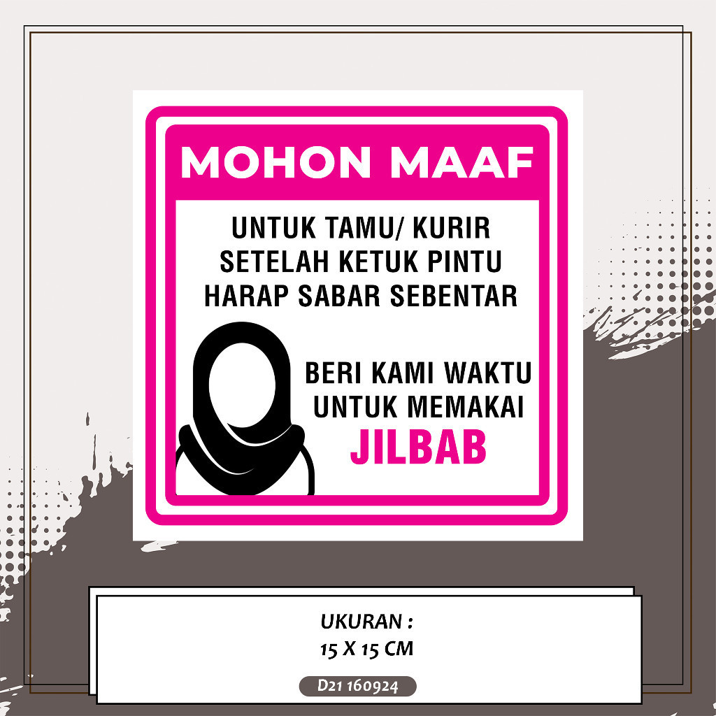 

STIKER TAMU/KURIR UNTUK MENUNGGU, PENGHUNI MEMAKAI HIJAB JILBAB multi Sticker