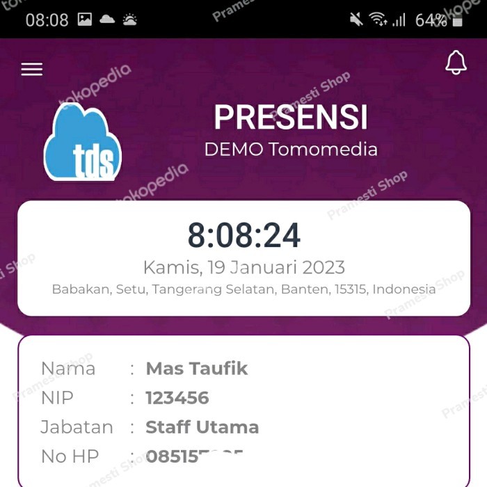 Aplikasi absensi lokasi android + admin web