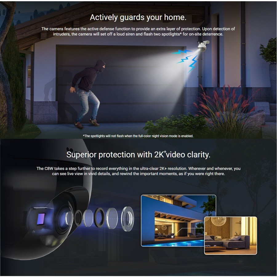 Ezviz C8W 4MP 2K+ Pan & Tilt Wi-Fi Camera