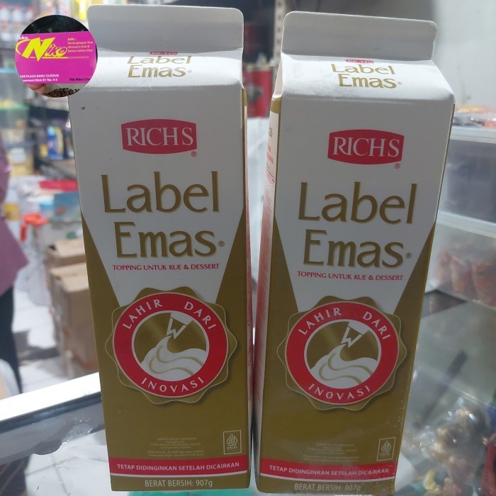 

EKSLUSIF richs gold label whipping cream 907 gram khusus grab gojek Kode 151
