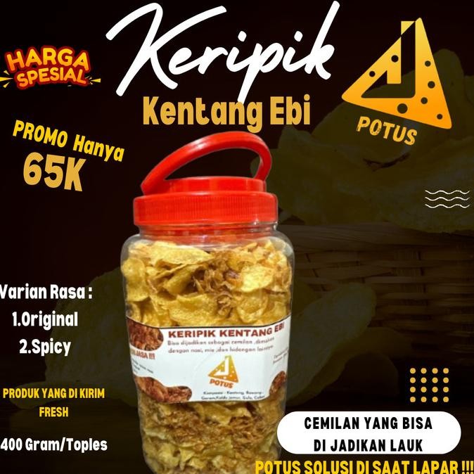 

READY STOCK PROMO KERIPIK KENTANG EBI 400 GRAM !!!!!