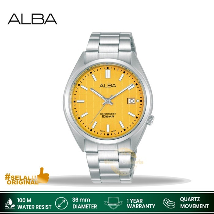 Jam Tangan Alba Gelato Ag8M41X1 Ag8M41 Yellow Patterned Free Ongkir
