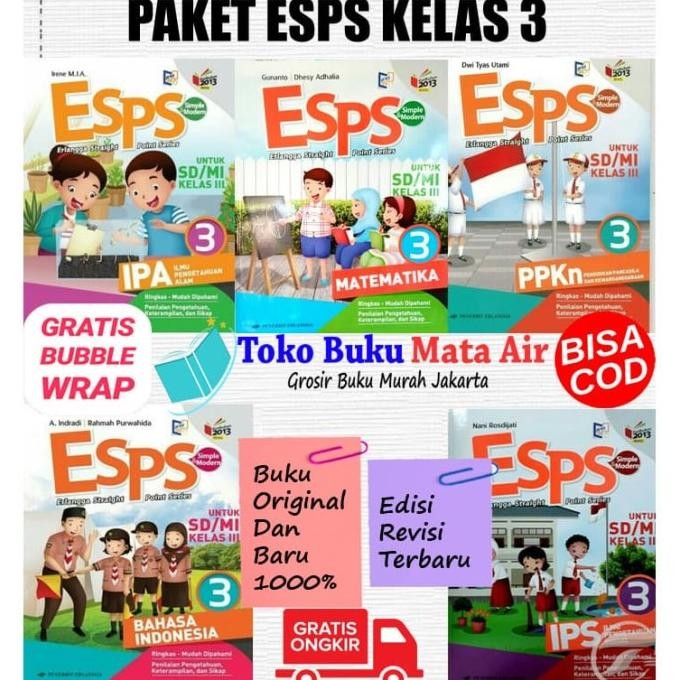 

BEST SELLER ORIGINAL PAKET ESPS KELAS 3 SD K13N ISI 5 BUKU ERLANGGA