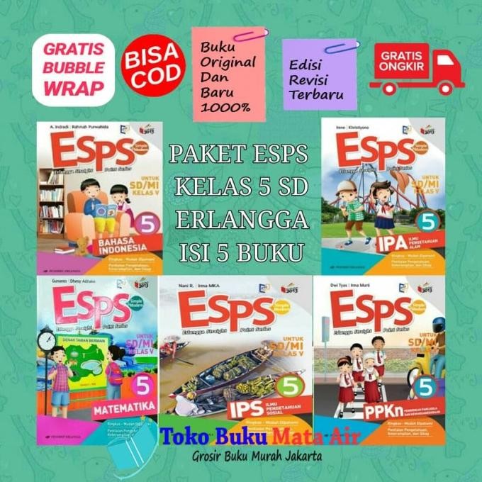 

BEST SELLER ORIGINAL PAKET ESPS KELAS 5 SD K13N ISI 5 BUKU ERLANGGA