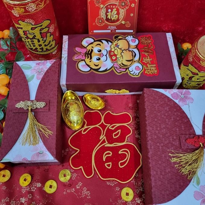 

Sale! Paket box dekorasi sakura hampers imlek cny parcel kado kue kering 10