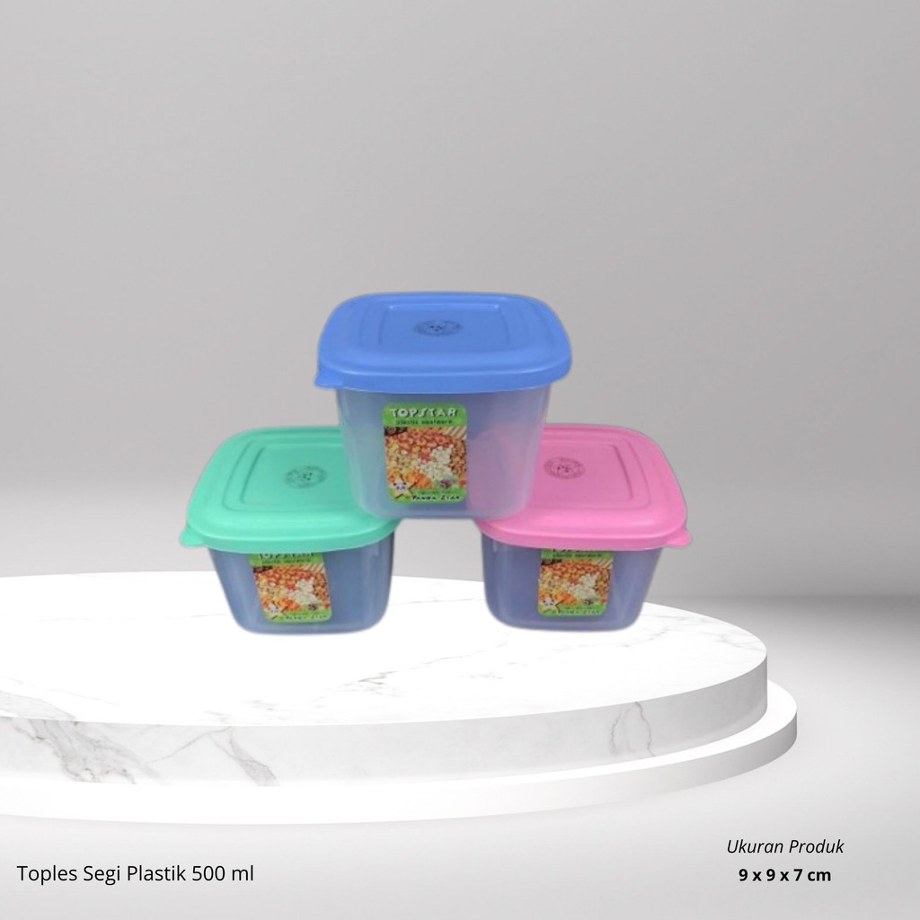 Toples Segi Plastik 500 ml Perabot Plastik Tempat Makan