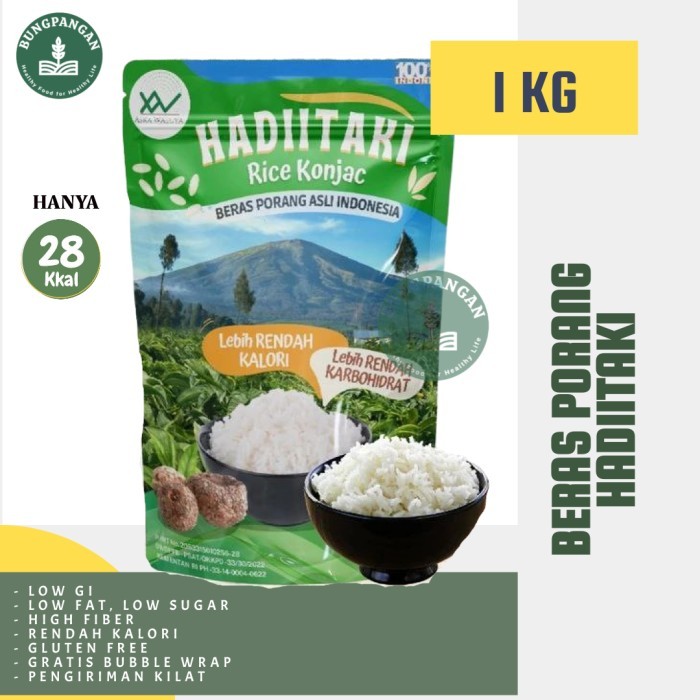 

Beras Porang HADIITAKI 1 KG Shirataki Konjac Rice diet rendah kalori