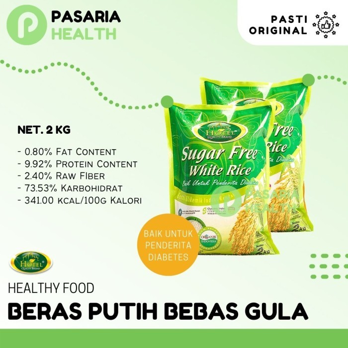

Beras Putih Bebas Gula/Sugar Free/ Glikemik Rendah/Diabetes Hotel 2kg